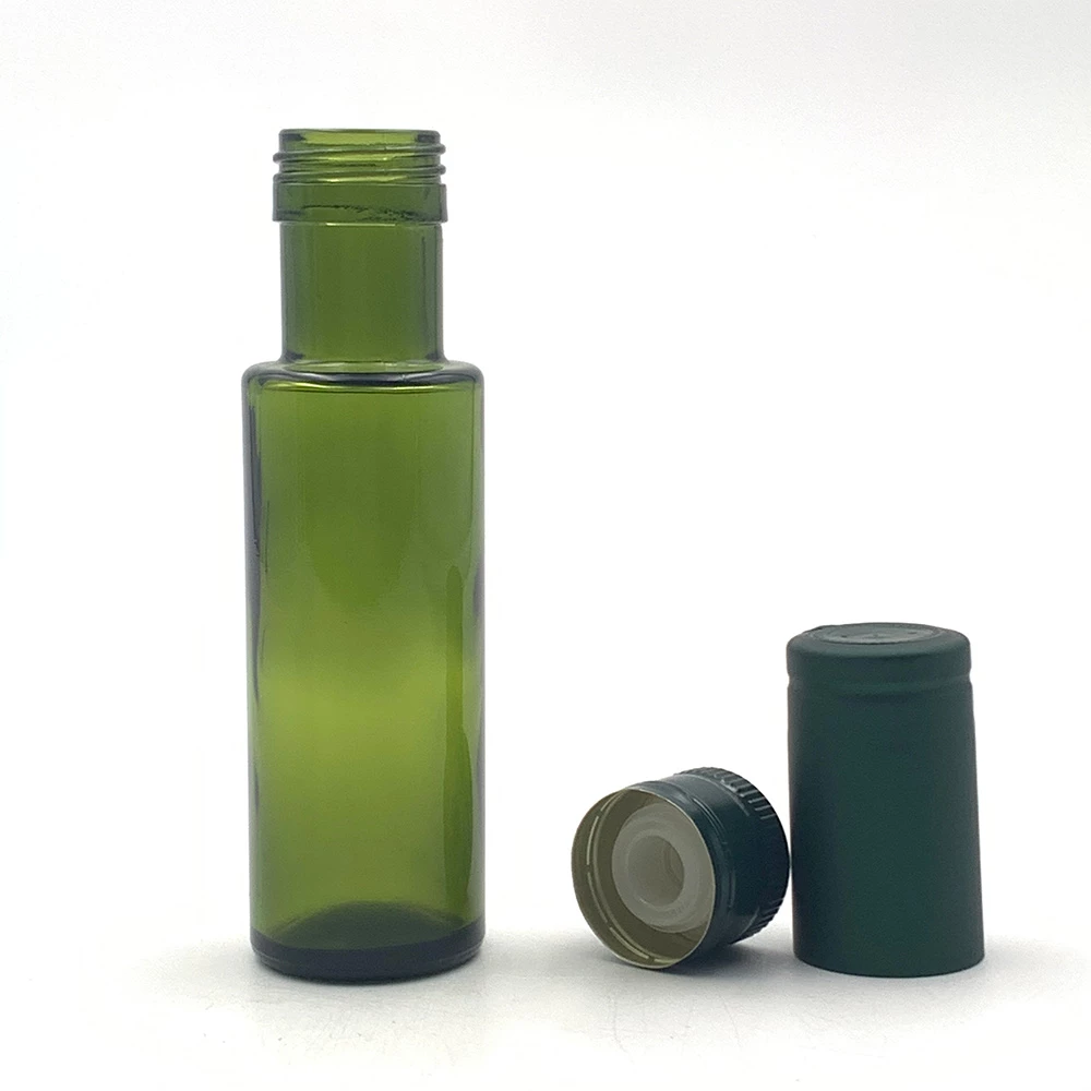100 мл темно-зеленая круглая бутылка оливкового масла